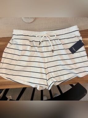 Parke x Target Striped White Drawstring Women's Shorts- M - NWT